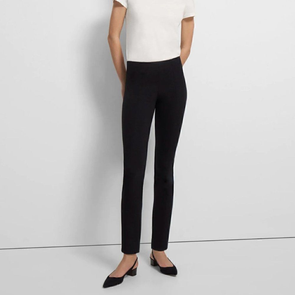 Theory Black Structured Riding Pants Sz 6